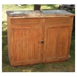 Utah pine cabinet bottom, paint partially stripped off