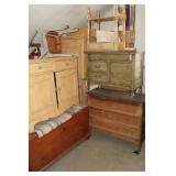 Variety of washstands, New England blanket chest