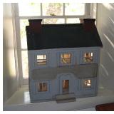Primitive wood dollhouse