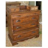 Pine pilaster chest of drawers with fruit handles, Danish influence, from Sanpete County