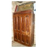 Dark hand-grain painted wardrobe