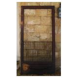 Victorian Oak screen door from a Salt Lake City home with metal grate