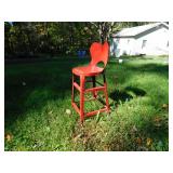 Stool, Metal, Red