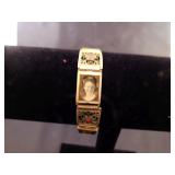 Goldtone Photo Bracelet with Enamel,unmarked