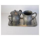 Pewter Creamer & Sugar