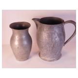 Pewter Vase & Very Old Pitcher