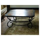 Tiled Top Coffee Table w/Iron Legs