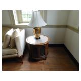 Drum Tables (pr) w/Marble Tops