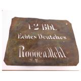 Brass Flour Sack Stencil