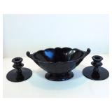 Console Bowl and Candlesticks