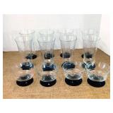 Black Bottom Etched Glasses