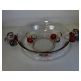 Mid Century Bowl with Candlesticks