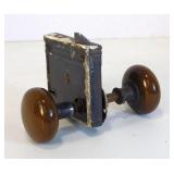 Door lock with Bennington Pottery Knobs