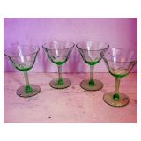 Green Depression Stemware