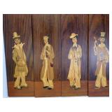 Wooden Mid-Century Clown Plaques