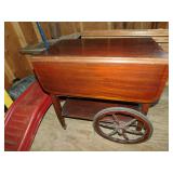 Tea Cart with Glass Serving Tray