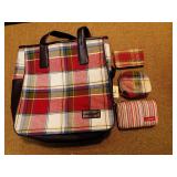 Longaberger Tote with 3 small purses