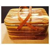 Metal Picnic Basket, Wood Handles