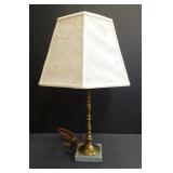 Brass Lamp,Marble Base Candlewick Shade