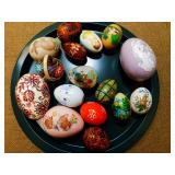 Decorated Eggs Wood, Glass Ceramic