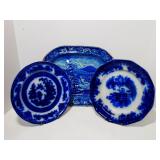 Flow Blue Plates,Platter