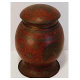 Enamled on Brass Tea Caddy