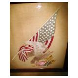 Flag and Eagle Needlwork Framed