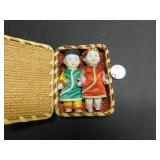 Oriental Dolls in Straw Case