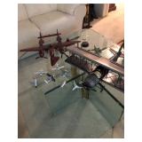 Glass square coffee table