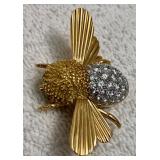 18K Gold / Diamond Queen Bee Brooch, TURI 