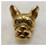 14K Bulldog W/ Diamond Eyes