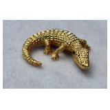 18K Alligator Brooch