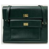 Vintage Bally Green Leather Handbag