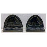 Ogontz Arts & Crafts Studio Art Pottery Bookends