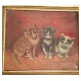 Early Oil Painting "Kittens"