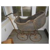 Antique Wicker Baby Buggy