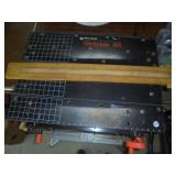 Workmate with handcrafted slide rule on top