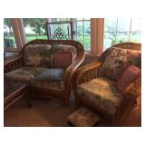 Wicker sette & chair