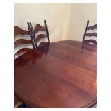 Cherry table, 6 chairs, 2 leaves