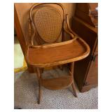 Thonet bentwood high chair cane seat & back