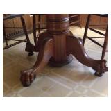 Feet and Pedestal of Oak Table
