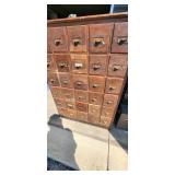 40 drawer oak cabinet