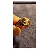 Jeweled snake head ring