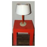 Retro orange table and lamp