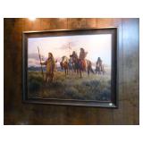 Framed and signed Native American oil on canvas