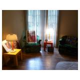 Vintage chairs, vintage tables, vintage lamps, vintage prints