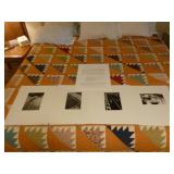 King size quilt and bed, artist photograph set