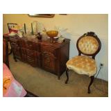 Antique Victorian chair, buffet