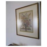 Framed antique print