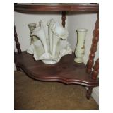 Antique milk glass epergne